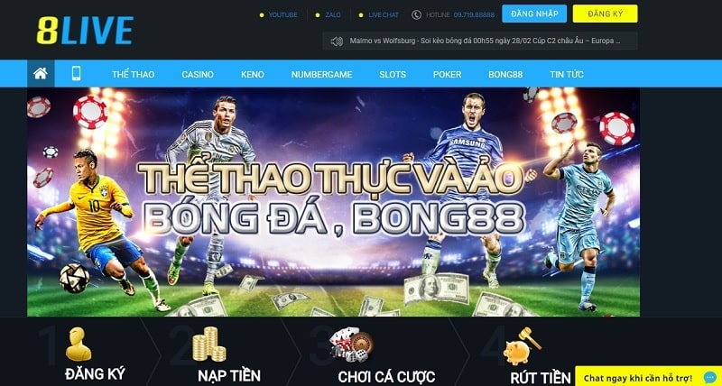Cược thể thao 8Live hấp dẫn