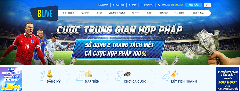 8LIVE – Nhà cái 8LIVE cá cược trực tuyến an toàn nhất hiện nay
