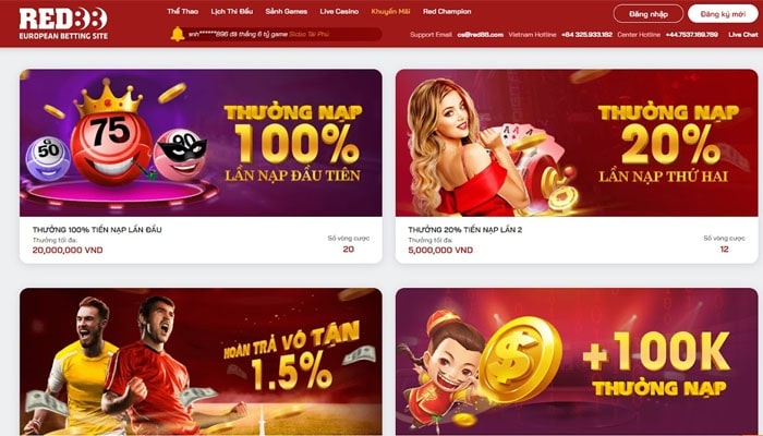 Red88 – Nhà cái cá độ online khuyến mãi lớn, săn quà khủng