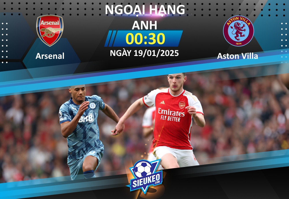 Soi kèo bóng đá Arsenal vs Aston Villa 00h30 ngày 19/01/2025: Điểm tựa Emirates
