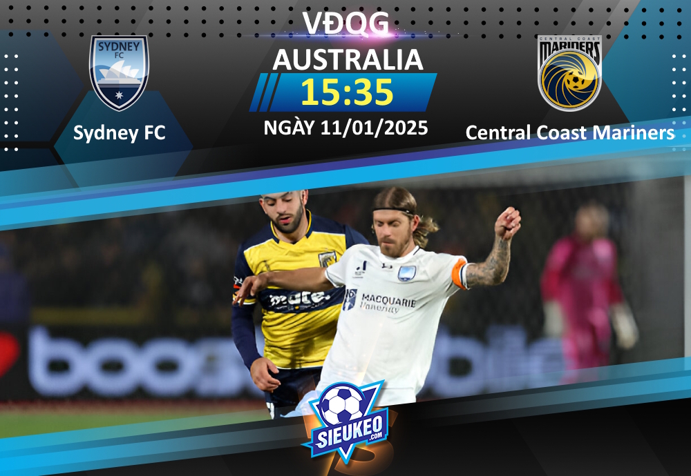 Soi kèo bóng đá Sydney FC vs Central Coast Mariners 15h35 ngày 11/01/2025: Nhà vua băng hà