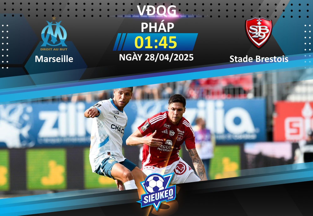 Soi kèo bóng đá Marseille vs Stade Brestois 01h45 ngày 28/04/2025: Xây chắc top 2