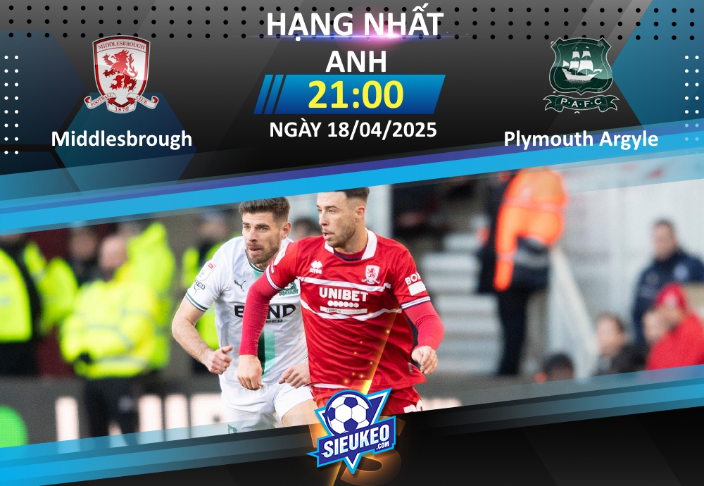 Soi kèo bóng đá Middlesbrough vs Plymouth Argyle 21h00 ngày 18/04/2025: Tiệc tại Riverside