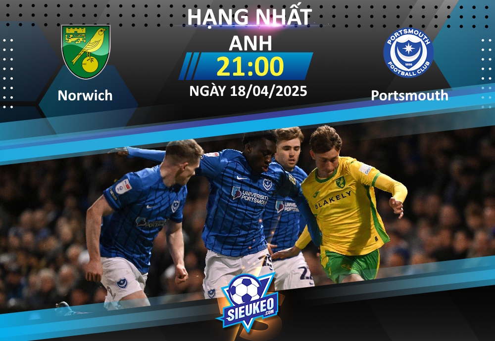 Soi kèo bóng đá Norwich vs Portsmouth 21h00 ngày 18/04/2025: Không dễ cho “Chim hoàng yến”