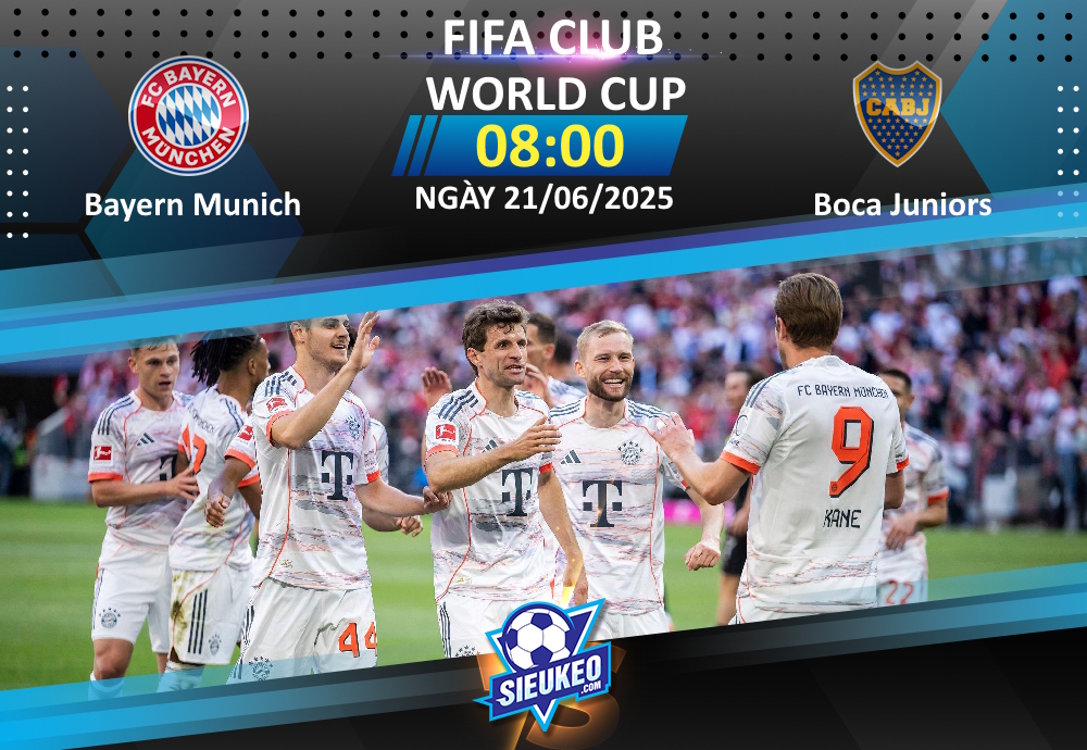 Soi kèo bóng đá Bayern Munich vs Boca Juniors 08h00 ngày 21/06/2025: Cách biệt 2 bàn