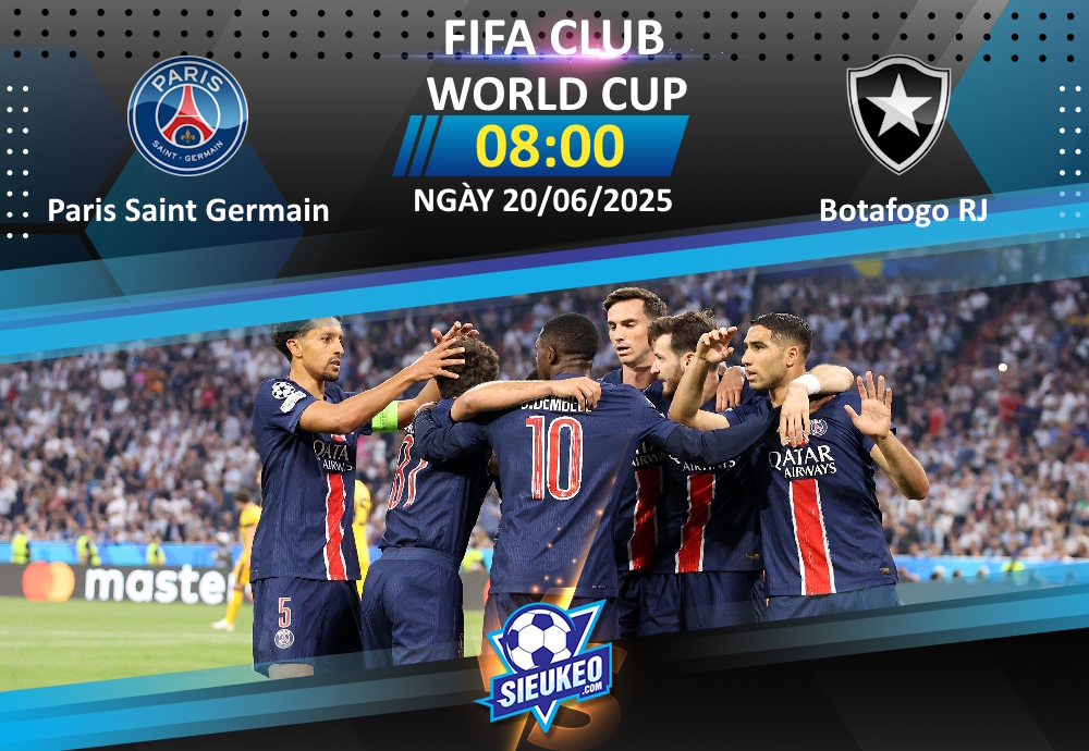 Soi kèo bóng đá Paris Saint Germain vs Botafogo RJ 08h00 ngày 20/06/2025: Les Parisiens quá mạnh!