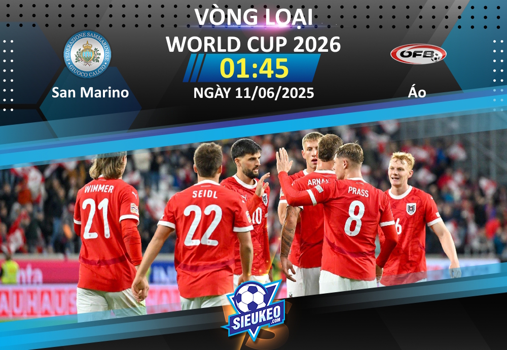 Soi kèo bóng đá San Marino vs Áo 01h45 ngày 11/06/2025: Khách… diễn tập